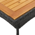 Mesa de jardín superficie de madera ratán PE negro 80x80x75 cm