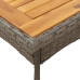 Mesa de jardín superficie de madera ratán PE gris 80x80x75 cm