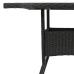 Mesa de jardín superficie de vidrio ratán PE negro 80x80x75 cm