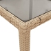 Mesa de jardín superficie de vidrio ratán PE beige 90x90x75 cm