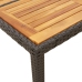 Mesa de jardín superficie madera acacia ratán negro 90x90x75 cm