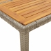 vidaXL Mesa de jardín superficie madera acacia ratán gris 90x90x75 cm