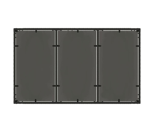 Mesa de jardín superficie de vidrio ratán PE negro 150x90x75 cm