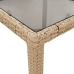 Mesa de jardín superficie de vidrio ratán PE beige 150x90x75 cm