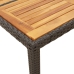 Mesa de jardín superficie madera acacia ratán negro 150x90x75cm