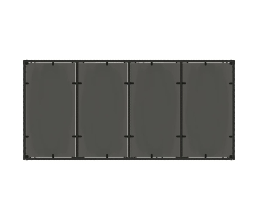 Mesa de jardín superficie de vidrio ratán PE negro 190x90x75 cm