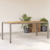 Mesa de jardín superficie madera acacia ratán gris 190x90x75cm