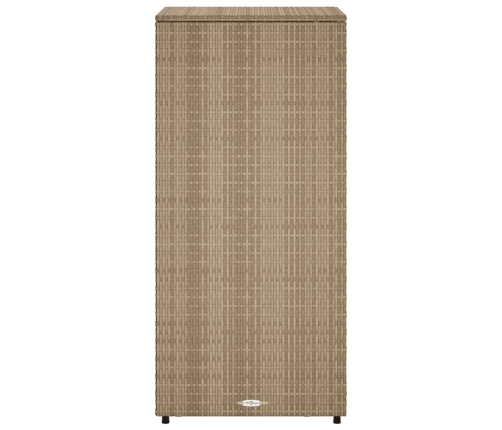 Armario de almacenaje de jardín ratán PE beige 50x55x115 cm