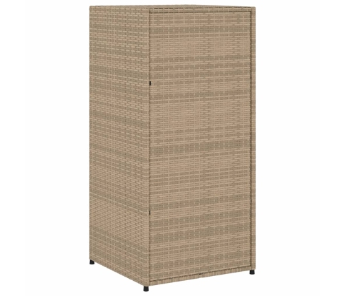 Armario de almacenaje de jardín ratán PE beige 55x55x111 cm