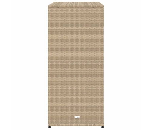 Armario de almacenaje de jardín ratán PE beige 105x55x113 cm