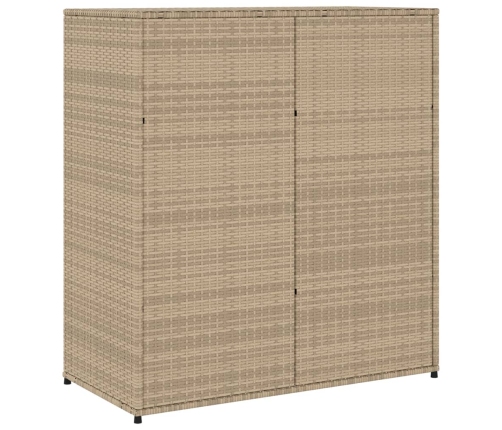 Armario de almacenaje de jardín ratán PE beige 105x55x113 cm