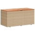 Caja de almacenaje jardín madera acacia ratán beige 110x50x54cm