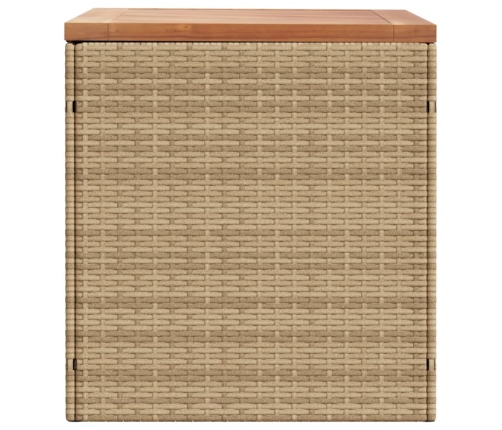 Caja de almacenaje jardín madera acacia ratán beige 110x50x54cm