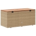 Caja de almacenaje jardín madera acacia ratán beige 110x50x54cm