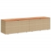 Caja de almacenaje jardín madera acacia ratán beige 220x50x54cm