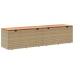 Caja de almacenaje jardín madera acacia ratán beige 220x50x54cm