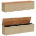 Caja de almacenaje jardín madera acacia ratán beige 220x50x54cm