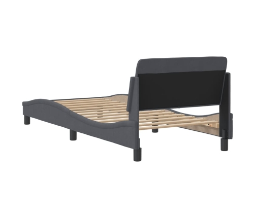 Estructura de cama sin colchón terciopelo gris oscuro 80x200 cm