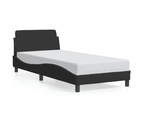 Cama con cabecero sin colchón terciopelo negro 80x200 cm