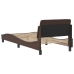 Estructura de cama sin colchón cuero sintético marrón 80x200 cm