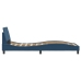 Estructura de cama con cabecero sin colchón tela azul 90x190 cm