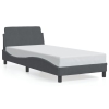 Estructura de cama sin colchón terciopelo gris oscuro 90x190 cm