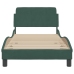 Estructura de cama sin colchón terciopelo verde oscuro 90x190cm