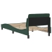 Estructura de cama sin colchón terciopelo verde oscuro 90x190cm