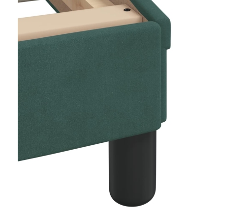 Estructura de cama sin colchón terciopelo verde oscuro 90x190cm