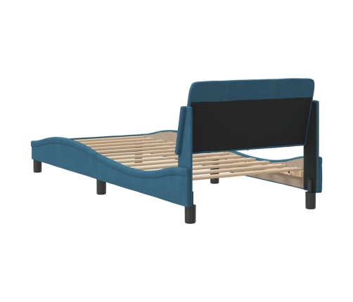 vidaXL Estructura cama con cabecero terciopelo azul 90x190 cm