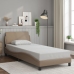 Estructura cama sin colchón cuero sintético capuchino 90x190 cm