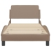 Estructura cama sin colchón cuero sintético capuchino 90x190 cm