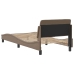 Estructura cama sin colchón cuero sintético capuchino 90x190 cm