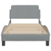 Estructura de cama sin colchón tela gris claro 90x200 cm