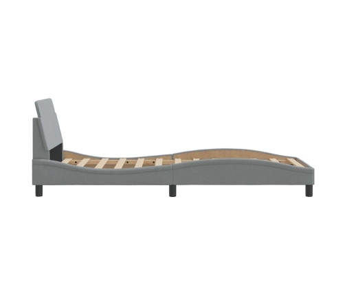 Estructura de cama sin colchón tela gris claro 90x200 cm