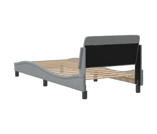 Estructura de cama sin colchón tela gris claro 90x200 cm