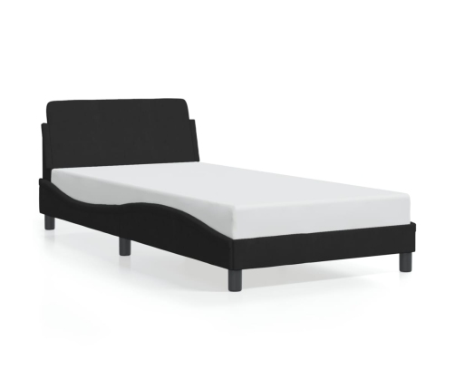 Estructura de cama sin colchón terciopelo negro 100x200 cm