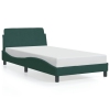 Estructura cama sin colchón terciopelo verde oscuro 100x200 cm