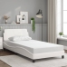 Estructura de cama sin colchón cuero sintético blanco 100x200cm