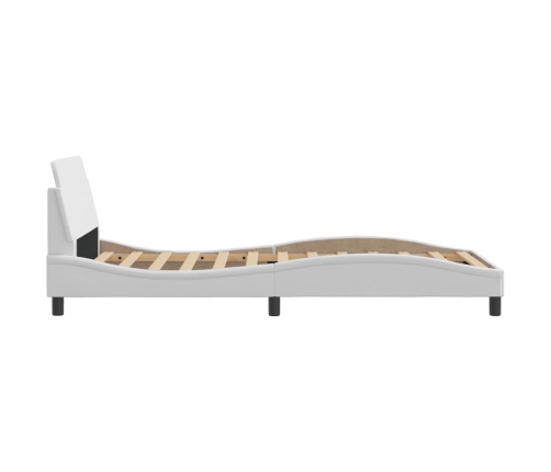 Estructura de cama sin colchón cuero sintético blanco 100x200cm