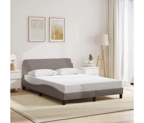 Estructura de cama sin colchón tela gris taupe 120x200 cm