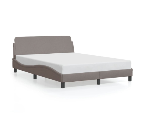 Estructura de cama sin colchón tela gris taupe 120x200 cm