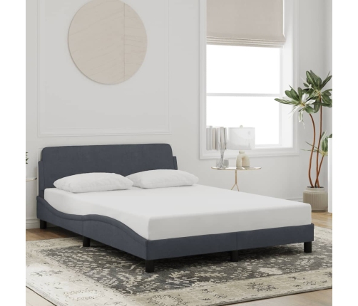 Estructura de cama sin colchón terciopelo gris oscuro 120x200cm