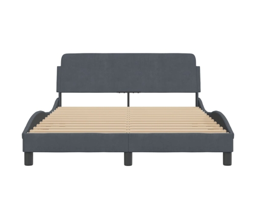 Estructura de cama sin colchón terciopelo gris oscuro 120x200cm