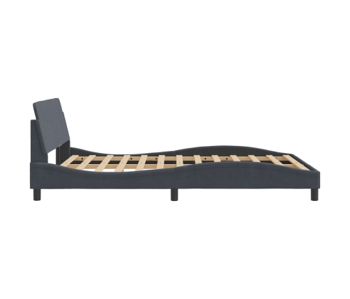 Estructura de cama sin colchón terciopelo gris oscuro 120x200cm
