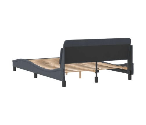 Estructura de cama sin colchón terciopelo gris oscuro 120x200cm