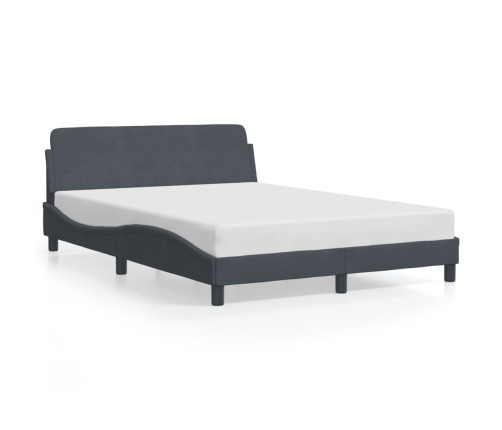 Estructura de cama sin colchón terciopelo gris oscuro 120x200cm
