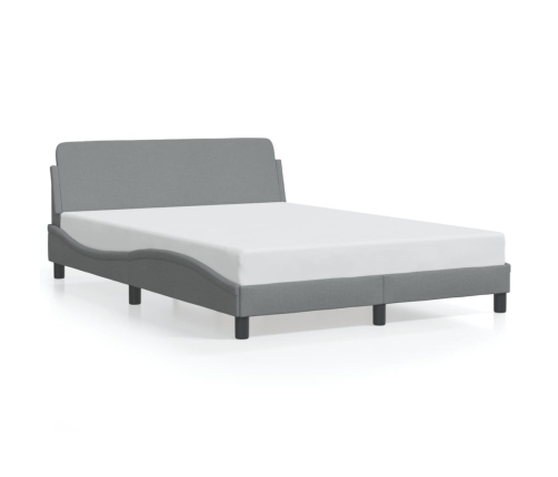 Cama sin colchón tela gris claro 140x190 cm