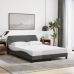 Cama sin colchón tela gris oscuro 140x190 cm