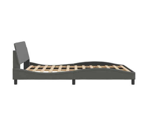 Cama sin colchón tela gris oscuro 140x190 cm
